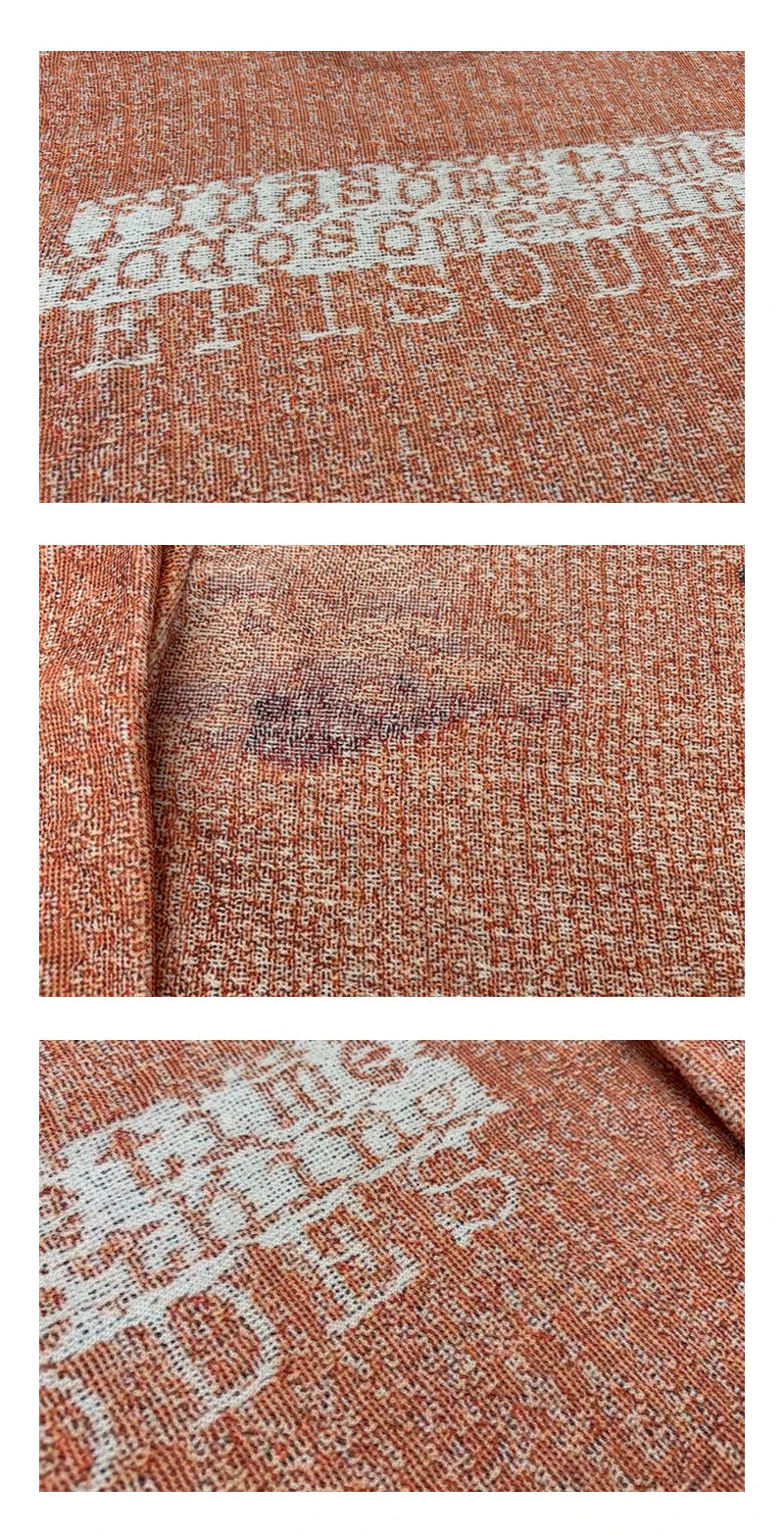 Red ler Creator Autumn Winter Print Illustration Sle Hip Hop round Ne Long Sve Loose American Retro Men's Knitted...