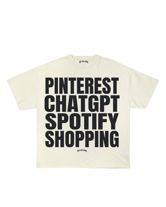 Camisa Pinterest, ChatGPT, Spotify, Shopping