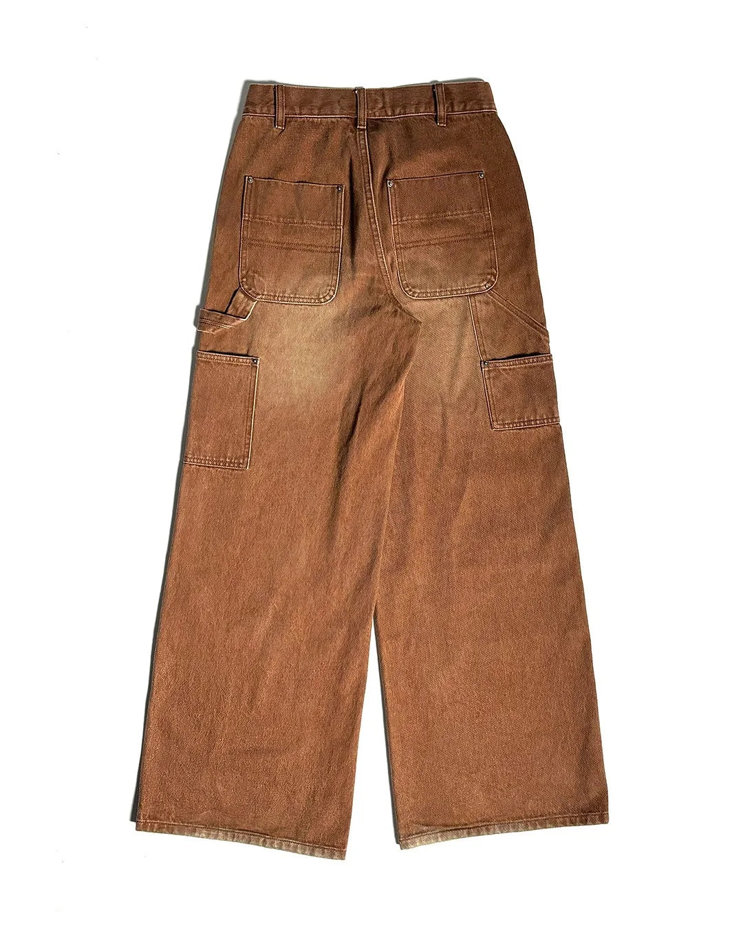 New Y2K Gothic Punk American Retro Punk Embroidered Jeans Mens Washed Old Brown Loose Straight Wide Legs Fashionable Jeans